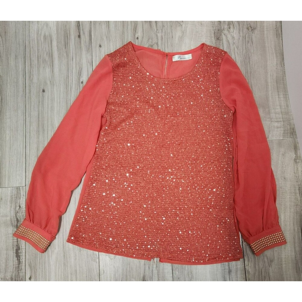 Paccio Coral See Thur Shirt Woman's Size S/M